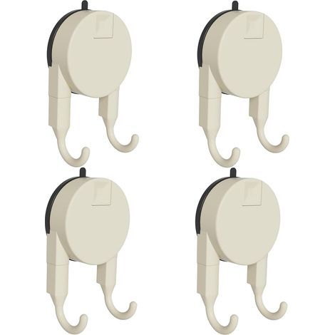 Ventose robuste per docce, bagni e cucine, supporto impermeabile, 4 pezzi, bianco (1/5)