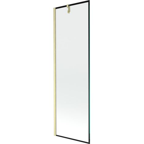 Mexen Next mampara de bañera de 1 hoja 60 x 150 cm, marco negro, dorado cepillado - 895-060-000-00-70-55 (1/5)