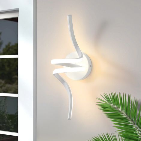 GBLY Aplique de pared LED moderno interior: Aplique de pared para escalera, pasillo, salón, dormitorio, balcón, diseño blanco, iluminación de pared de aluminio - 7W blanco cálido 3000K (1/5)