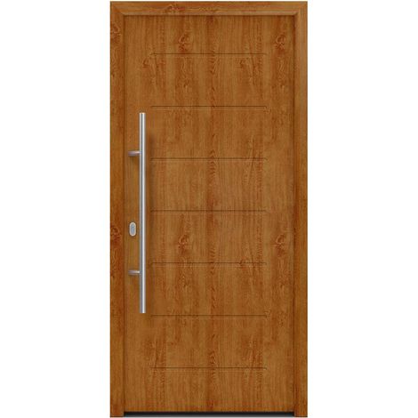 Hörmann Ecostar Haustür "ISOPRO IP 015", golden oak, 110 x 210 cm (B x H), DIN Links
