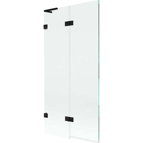 Mexen Lunar L paroi de baignoire à 2 volets gauche 90 x 150 cm, transparent, noir - 897L-090-100-70-00-L (1/5)