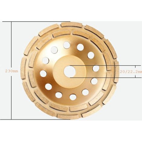 Meule diamantée 230 x 22,2 mm - Meule diamantée turbo pour béton, granit, pierre, marbre, pierre, maçonnerie, brique, béton brut, béton ciré (1/4)