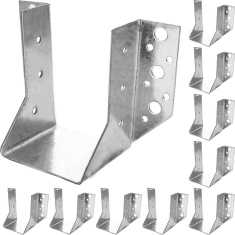 10 PCS Sabots de Charpente à Ailes Exterieures 80x120mm Sabot de Charpente Connecteur Poutre Bois Galvanisé à Chaud 2mm Sabot Charpente Robuste pour Fixation Poutre Construction Bois Pergola (1/5)