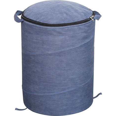 Seau Rangement Jouets avec Tapis Jeu Amovible 13.3x16.5 Inch – Bac Tissu Pliable Organisateur Blocs Construction Peluches, Bleu (1/5)