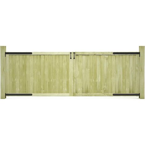 vidaXL Portillons de jardin 2 pcs Bois de pin imprégné 300x100 cm (1/5)