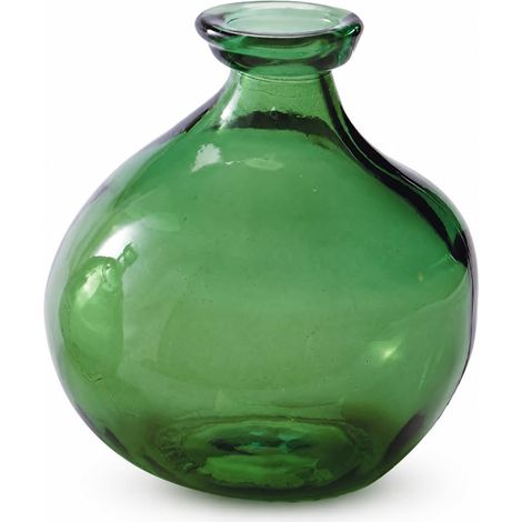 Petit Vase Rond en Verre recyclé Vert Espagnol (1/5)
