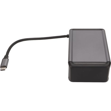 Hub USB-C 12-en-1 gris : multiprise avec PD, HDMI, VGA, RJ45, audio 3,5 mm, lecteur de carte mémoire, 2x USB 3.0, 2x USB 2.0, USB-C 3.0 et USB-C 2.0. (1/5)