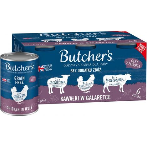 BUTCHER'S Original Mega pack mix di bocconcini in gelatina - cibo umido per cani - 24x400g (4x(6x400g))