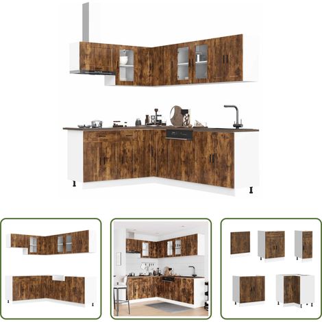 vidaXL Armoires murales - Ensemble d'armoires de cuisine 11 pcs Porto bois d'ingénierie (1/5)