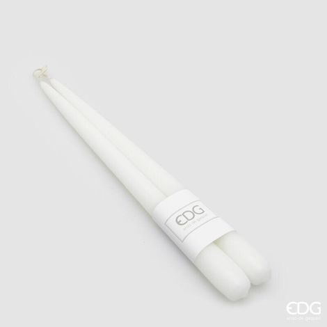 EDG Enzo De Gasperi Set 2 Candele a Stelo Bianche 30x2,2 cm – Candela Decorativa (1/5)