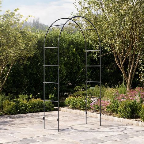 Arceau de jardin en métal noir 140 x 40 x 240 cm pour plantes (1/5)