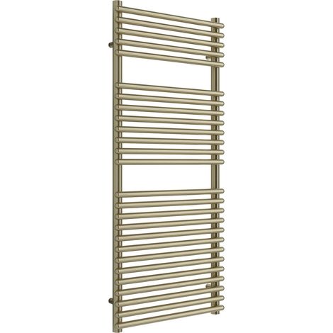 Signature Mode Straight Heated Towel Rail 1190mm H x 500mm W - Brushed Brass