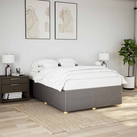vidaXL Giroletto senza Materasso Tortora 140x190 cm in Tessuto (1/5)