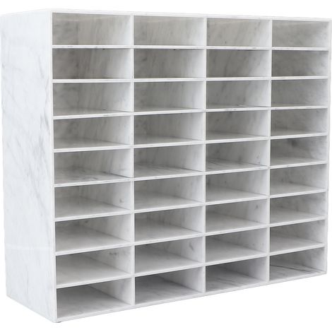 Coffret de rangement cosmétique 36 alvéoles, organiseur blanc en acrylique lavable pour faux cils et maquillage, boîte de stockage transparente (1/5)