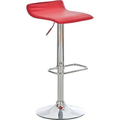 Lot de 4 Tabouret de Bar, Chaise de Cuisine pivotante avec Hauteur réglable,Repose-Pieds,Cuir synthétique,rouge (1/5)