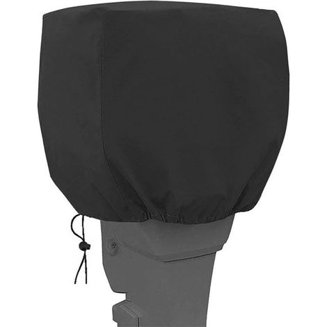 Housse de protection pour moteur de bateau hors-bord, housse de protection pour demi-hors-bord, Oxford 600D, imperméable, pour capot d'hélice de yacht, noir (15-30HP,56X30X40cm) (1/4)