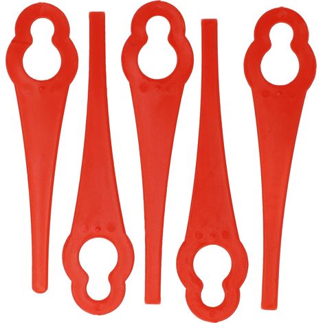 vhbw 5x Lames remplacement pour Grizzly 91099379 pour taille gazon Lames de rechange, rouge, nylon / plastique (1/4)