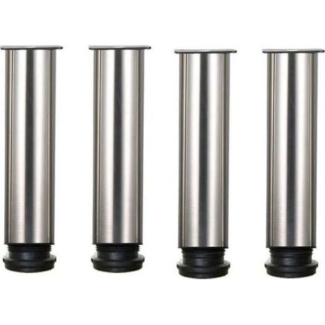 Pied de meuble-Lot de 4 Pieds de meubles de hauteur réglable en acier inoxydable pour canapé table armoires - 20cm (1/4)