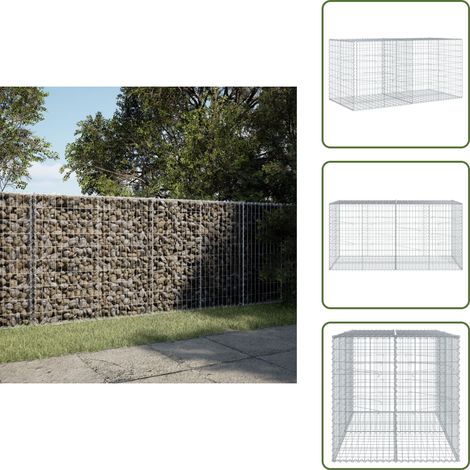 vidaXL Panier gabion avec couvercle 200x100x100 cm fer galvanisé (1/5)