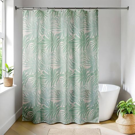 Bedruckter polyester-duschvorhang 180x200 cm 12 ringe pp weiss - tissia - Tendance
