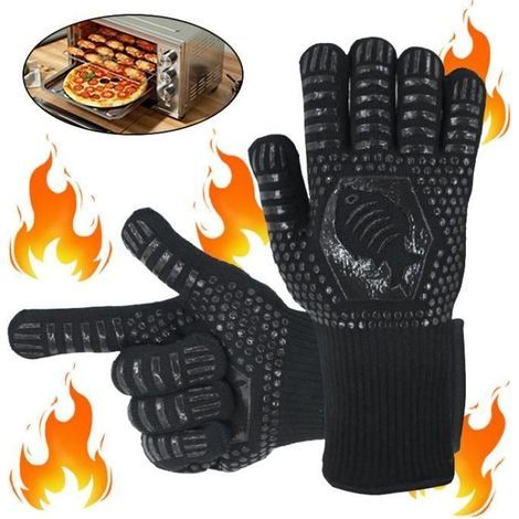 (Schwarze) Küchenhandschuhe – Rutschfest – Silikon – Hitzebeständig – Einheitsgröße – Schwarz (1/4)