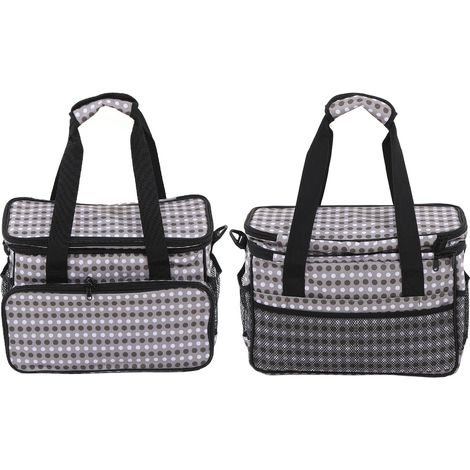 Atmungsaktive und spritzwassergeschützte, tragbare Haustierreisetasche für Katzen und Hunde mit 2 Futterfächern, ideal zum Wandern und Campen. (1/4)