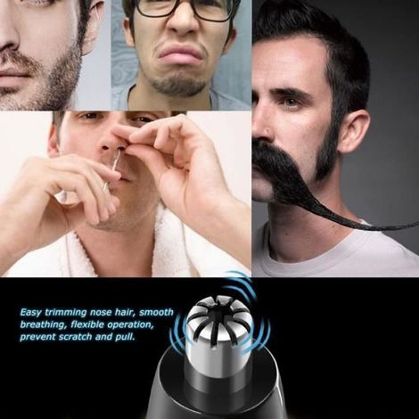 Tondeuse à nez et oreilles rechargeable KEMEI KM-6619 - - Lame en acier inoxydable - 40 min d'autonomie (1/4)