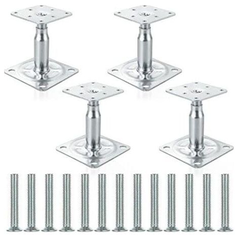 Supports de poteau surélevés galvanisés réglables 100-150 mm – Lot de 4 – Pour structures extérieures – Installation facile (1/5)