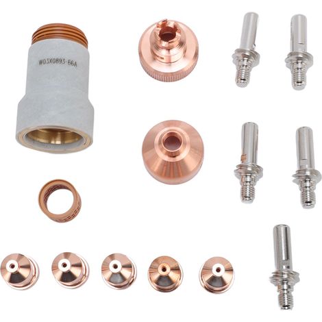 14 kit consommables torche plasma – Électrode buse couvercle protection anneau swirl LC25, découpe (1/5)