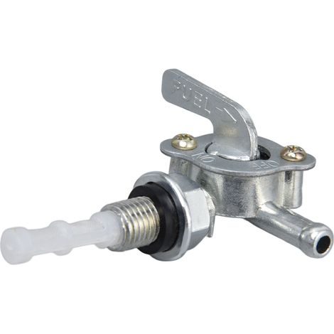 Aolidsive Kraftstoffabsperrventil, Aluminiumlegierung mit 90°-Drehung, ideal für Motoren und Motorzubehör, M10x1,25-Einlassanschluss, 1/4"-Schlauchanschluss