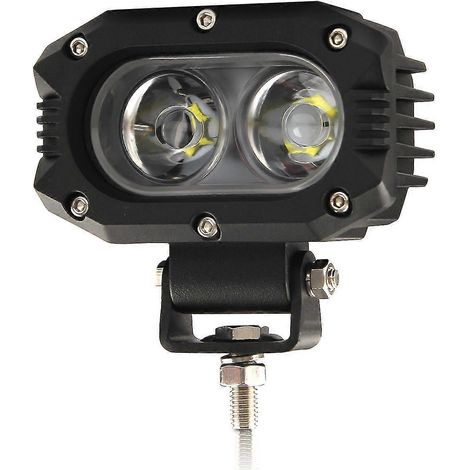 Phares LED Braveway (1 pièce) pour voiture, moto, camion, tracteur, remorque, SUV, quad, feu de travail LED tout-terrain 12 V/24 V, antibrouillard - 12D BLANC F (1/4)
