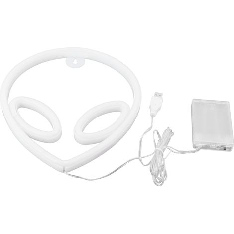 Pancarte lumineuse LED néon forme extraterrestre rose pour chambre enfant fête anniversaire décoration murale