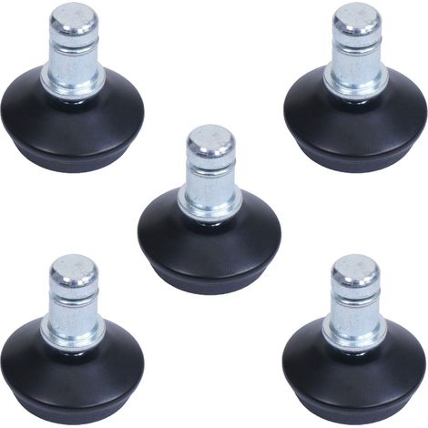 Juego de 5 deslizadores de suelo HHG-914 en lugar de ruedas - soporte firme para silla de oficina/silla de comedor, deslizadores de pie, Ø 11mm, negro