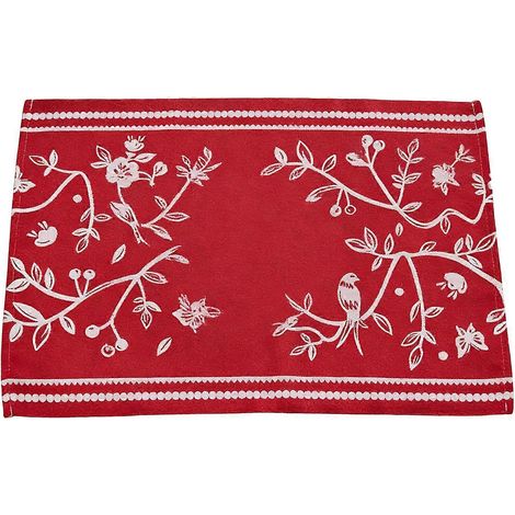 Napperon à motifs floraux en polyester jacquard, facile d'entretien, multicolore, idéal pour les décorations de fêtes. (1/5)