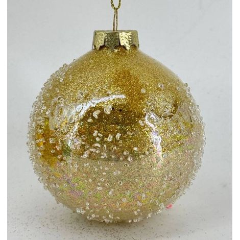 BDN GLASS 80MM INT GOLD PINS - Feeric lights & christmas