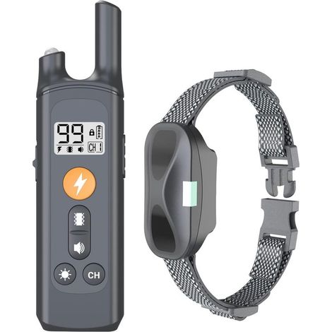 Système d'éducation canine avec télécommande — Collier de dressage électrique pour chien à 4 modes — Collier anti-choc étanche et rechargeable (1/5)