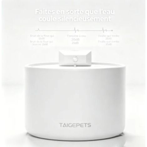 Fontaine à eau sans fil en céramique pour animaux, chauffante, silencieuse, capteur de mouvement, distribution automatique, batterie 5000 mAh, blanche