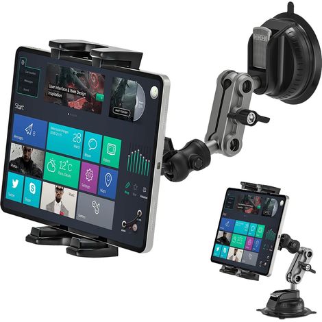 Support Tablette Voiture, Support de Tablette avec Ventouse, Support Rotatif à 360 Degrés pour Le Bureau, Le Mur, la Voiture, Compatibilité iPad Pro, iPhone, 4.7-12.9" Tablettes et Téléphones (1/5)