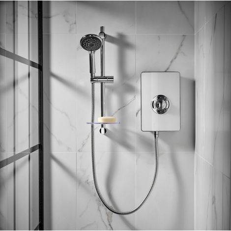 Triton Aspirante Electric Shower 9.5kW White Gloss 3 Spray Modern (1/7)