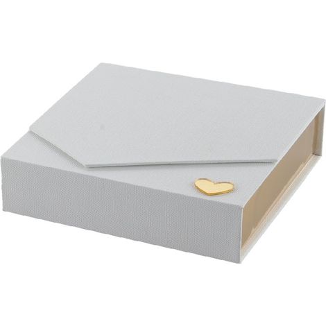 L'Arcolaio Scatola Telata Portaconfetti 13 x 13 x 4 Cm Bomboniera Bianco 1 Pz (1/2)