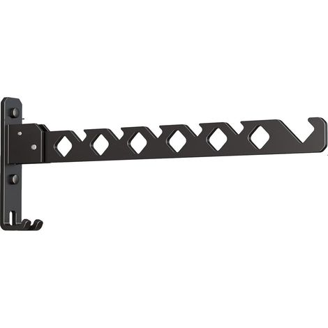 Wandmontierter, klappbarer Wäscheständer, Wäscheständer fürs Badezimmer, platzsparend, mattschwarz, ideal für kleine Räume