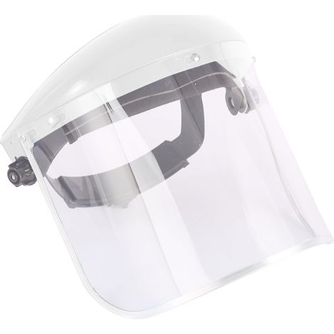 1 écran de protection pour casque, transparent en polycarbonate, bordure aluminium, résistant chaleur et projections, usage soudage et chantier (1/5)