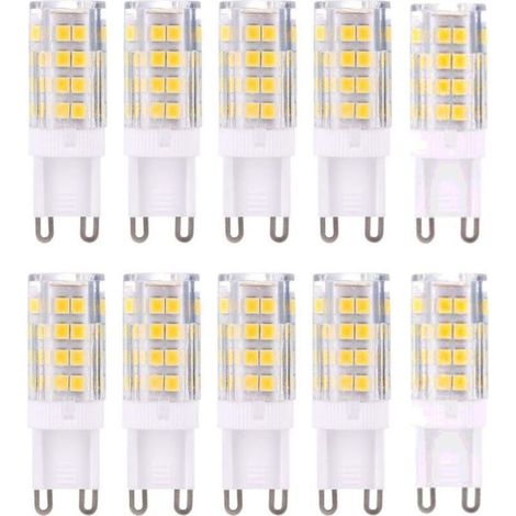 G9 LED-Lampen, Warmweiß 3000K 5W G9 LED-Lampe, Lichtleistung entspricht 40W Halogenlampen, 420 Lumen, nicht dimmbar, 10er-Packung [Energieklasse A+]