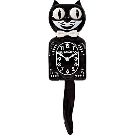 Petite horloge classique noire de 32.4 cm (12.75 pouces) avec yeux roulants et agitateurs (1/4)