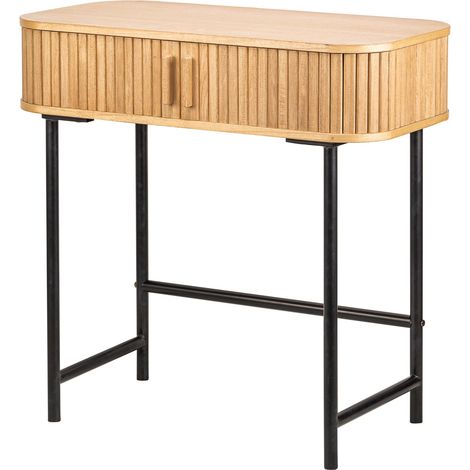 Console table en métal et bois laqué – 2 portes coulissantes – Dimensions 80x40x79 cm – Bois certifié durable FSC – Nordlys (1/5)