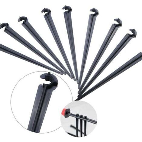 100 Pièces piquets poCpo Support de tiges fixes,Tuyau Fixe Potence Support,Plastique Outil de Jardinage,pour 4 / 7mm Goutte à Goutte Tubes Tuyau Arrosage Irrigation Jardin