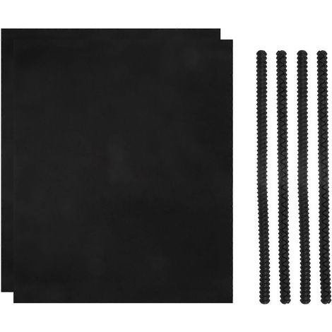 4 schwarze Silikon-Backrostschoner + 2 Antihaft-Backmatten für einen sauberen und geschützten Backofen (1/5)