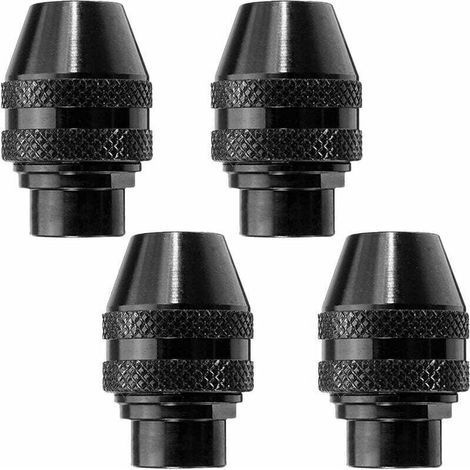 Keyless Chuck for,4 Pcs Chucks Adapter Multifunction Mini Keyless Drill for Electric Grinder Tool 0.5-3.2mm (1/4)