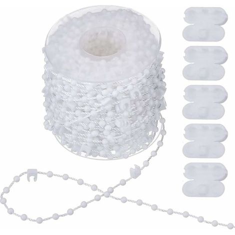 Chaîne de store vertical de 20 m - Accessoires de store vertical et 5 connecteurs de cordon de store - Chaîne de fond de store vertical pour lattes de 89 mm (1/5)