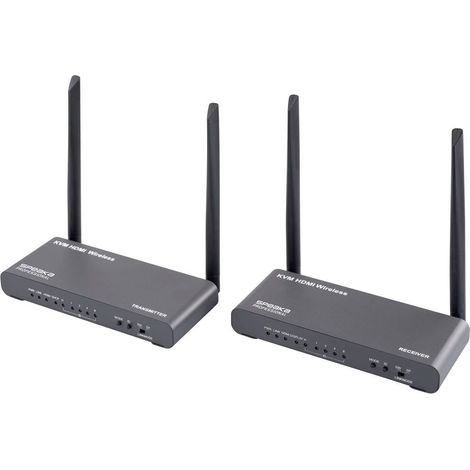 SpeaKa Professional SP-HDE-620 Kit trasmissione segnali HDMI senza fili 100 m 5 GHz 3840 x 2160 Pixel Funzione KVM (tas (1/5)